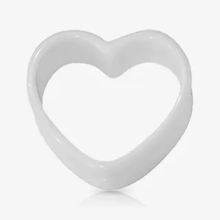 Alargador de Acrílico Branco - Formato de Coração - Início