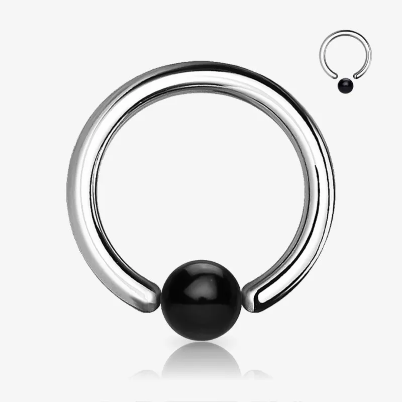 Piercing Captive de Aço Cirúrgico - Bolinha Acrílica - Modelo