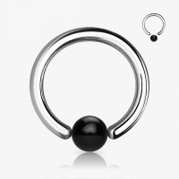 Piercing Captive de Aço com Bolinha Acrílica Prateado