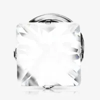 Alargador Rosca Aço Gema Lapidação Princesa Cristal