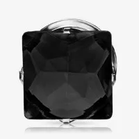 Alargador Rosca Aço Gema Lapidação Princesa Preto