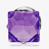 Alargador Rosca Aço Gema Lapidação Princesa Violeta