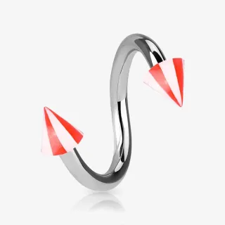 Piercing Espiral Prateado Spike Pirulito - Piercings Espiral / Twister