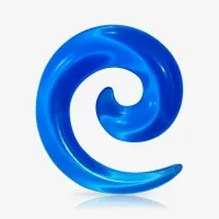 Espiral Expansor de Acrílico Translúcido Azul Caracol