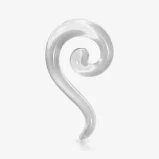Espiral Expansor de Acrílico transparente em formato de alargador espiral