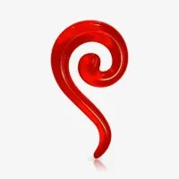 Espiral Expansor de Acrílico Vermelho Translúcido