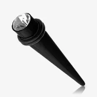 Expansor Acrílico Preto Strass 2 Anéis é na ALARGS