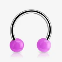 Piercing Ferradura em Aço Cirúrgico Bolinha Colorida