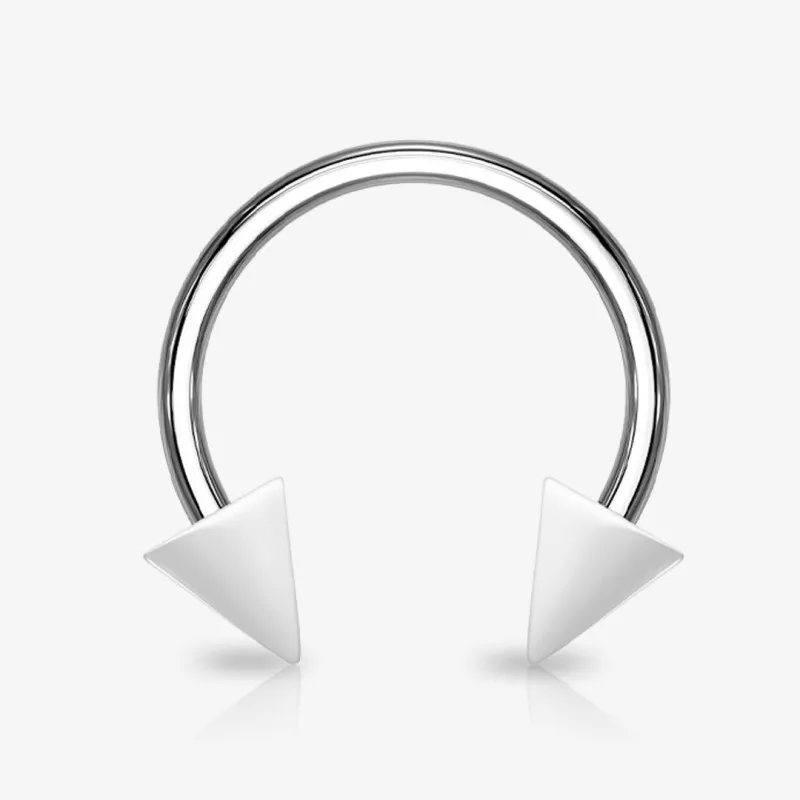 Piercing Ferradura Prateada Spike Acrílico - Piercings Ferradura