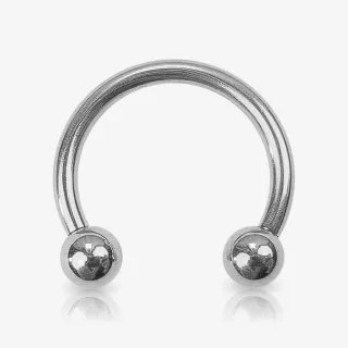 Piercing ferradura 2mm prateado com bolinha de aço cirúrgico
