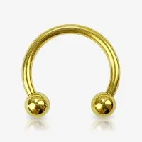 Piercing Ferradura 4mm Dourado com Bolinha