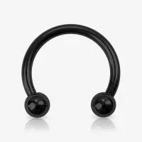 Piercing Ferradura 4mm Preto Bolinha em Aço