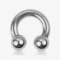 Piercing Ferradura 5mm Prateado com Bolinha em Aço