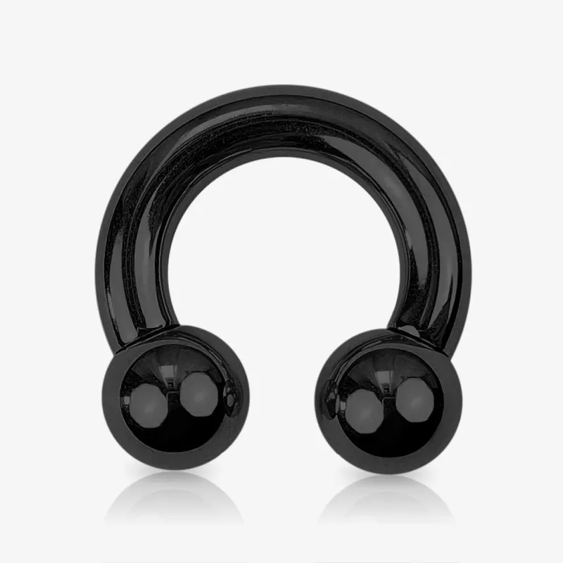 Piercing ferradura 5mm preto  bolinha em aço cirúrgico