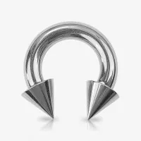 Piercing Ferradura 5mm Prateado com Spike – Aço Cirúrgico
