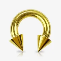 Piercing ferradura 5mm dourado com spike  resistente