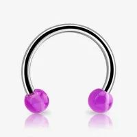 Piercing ferradura prateado com bolinha estilo pirulito