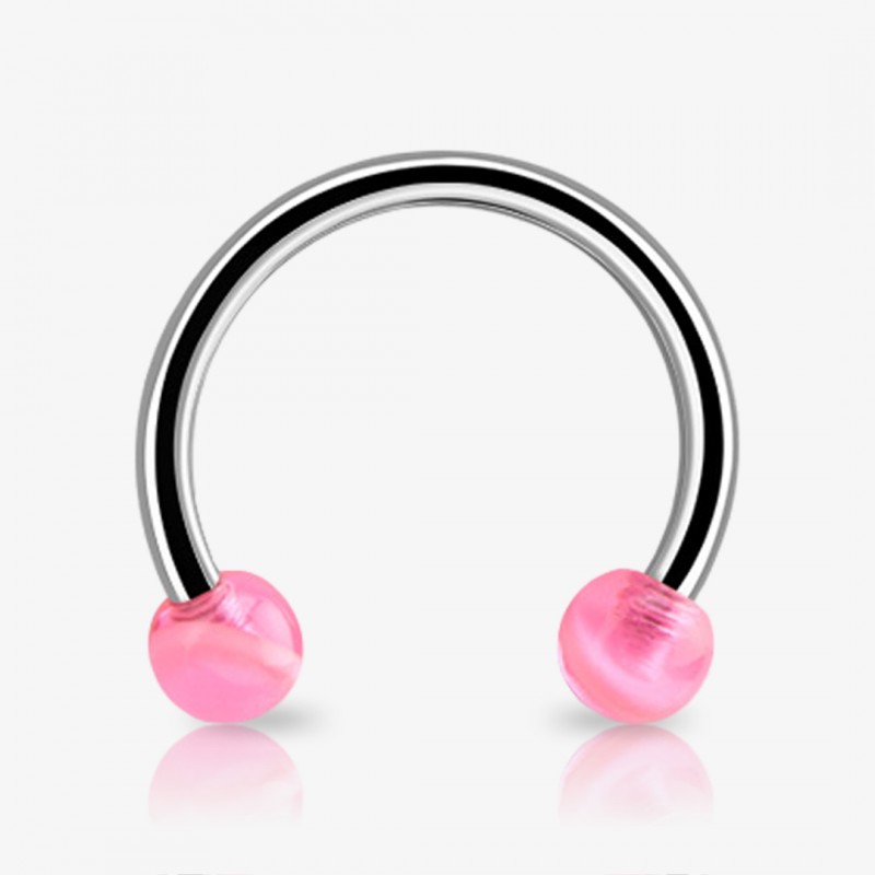 Piercing Ferradura Prateada Bolinha Pirulito - Piercings Ferradura