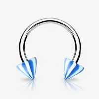 Piercing Ferradura Prateado com Pontas Pirulito Spike