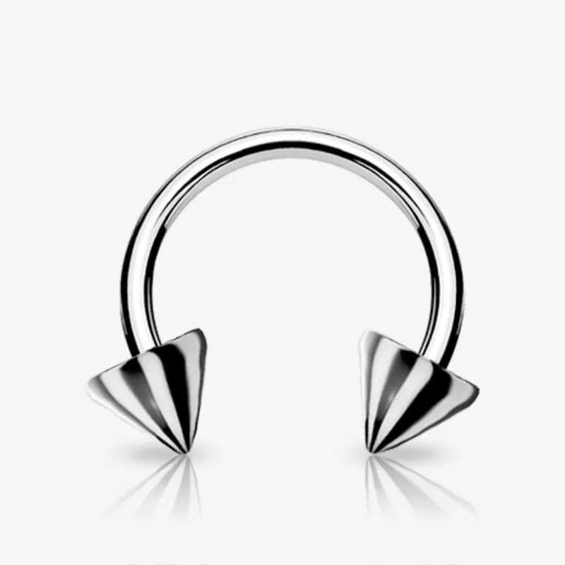 Piercing Ferradura Prateada Spike Pirulito - Piercings Ferradura