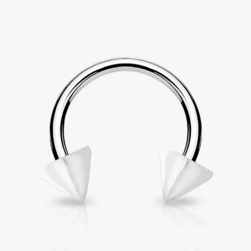 Piercing Ferradura Prateada Spike Pirulito - Piercings Ferradura