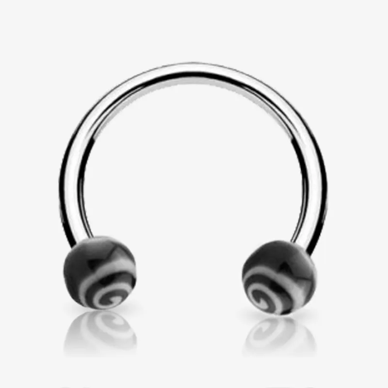 Piercing Ferradura Prateada Bolinha Doce - Piercings Ferradura