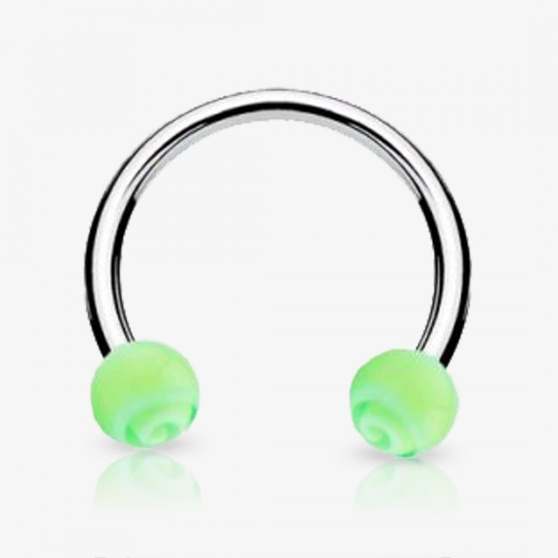 Piercing Ferradura Prateada Bolinha Doce - Piercings Ferradura