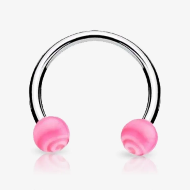 Piercing Ferradura Prateada Bolinha Doce - Piercings Ferradura