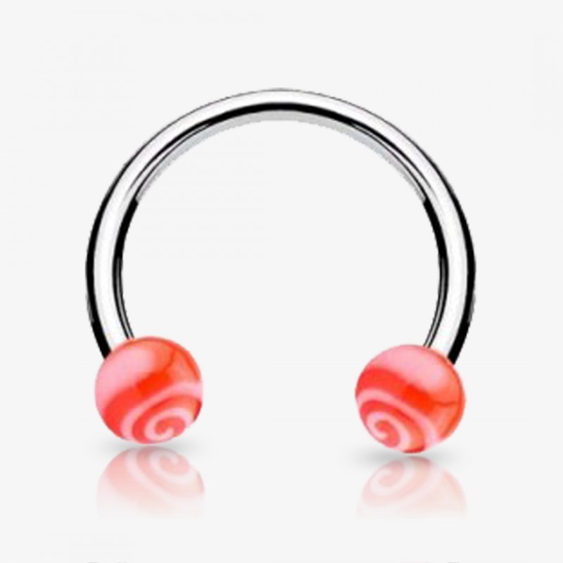 Piercing Ferradura Prateada Bolinha Doce - Piercings Ferradura