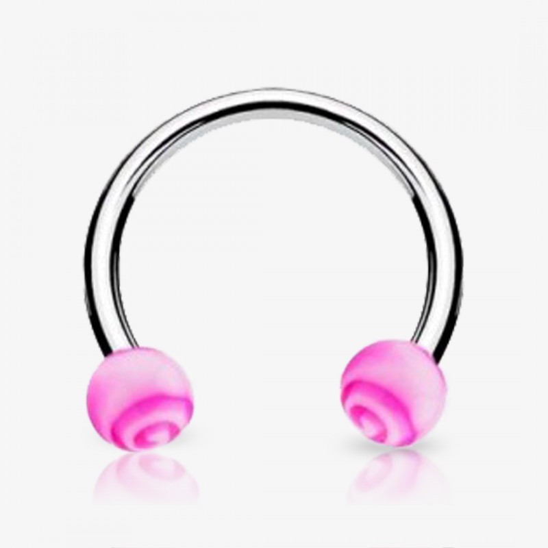 Piercing Ferradura Prateada Bolinha Doce - Piercings Ferradura