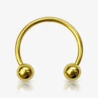 Piercing Ferradura Dourado 1.6mm em Aço Antialérgico