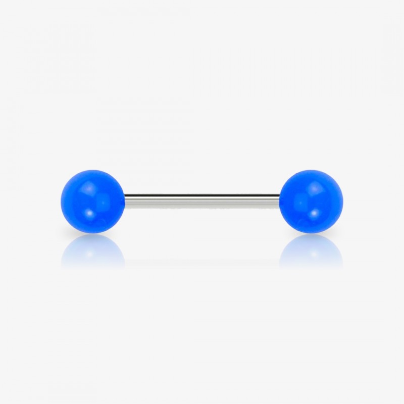 Piercing Mamilo Prateado Bolinha Acrílica - Local do Corpo