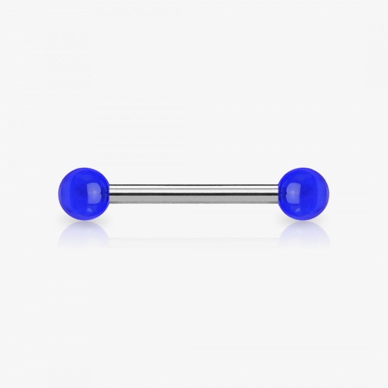 Piercing Mamilo Prateado Bolinha Translúcida - Local do Corpo