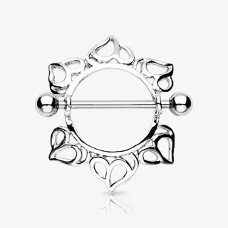Piercing Mamilo Escudo Coração Solar - Piercings de Mamilo