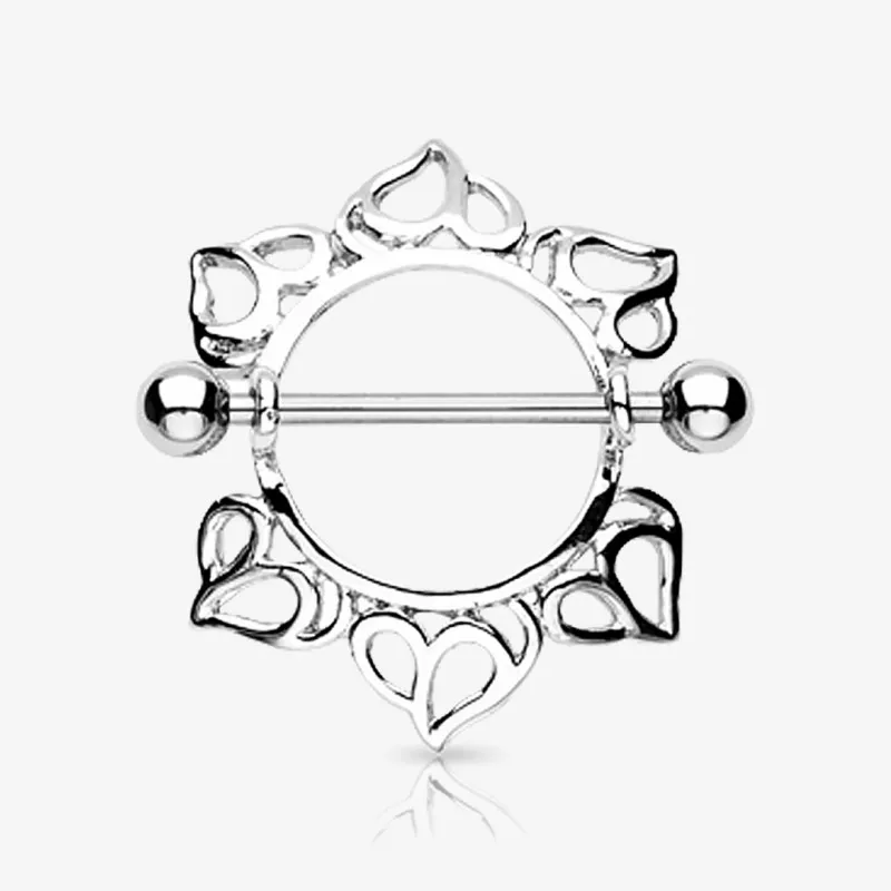 Piercing Mamilo Escudo Coração Solar - Piercings de Mamilo