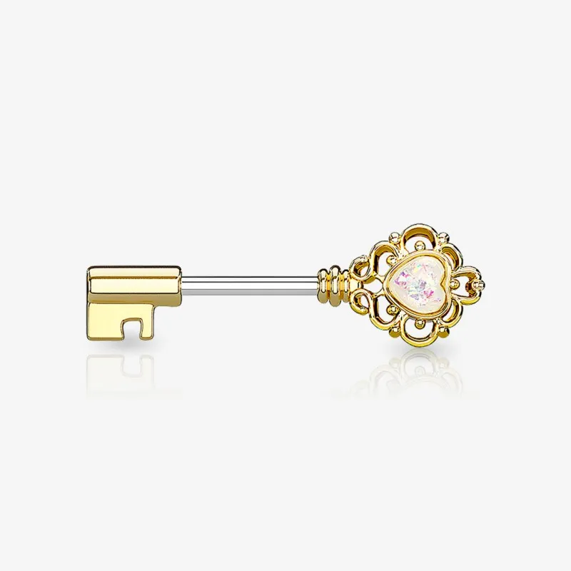 Piercing Mamilo Chave Vintage Dourada - Piercings de Mamilo