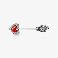 Piercing mamilo flecha coração – estilo e delicadeza