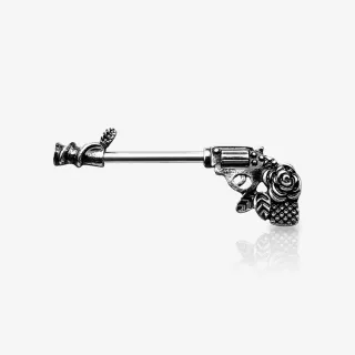 Piercing Mamilo Revolver e Rosas - Piercings de Mamilo