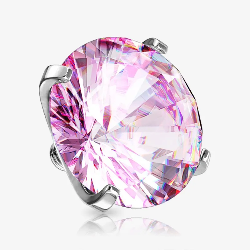 Zircônia Cravada Base Microdermal em Aço Cirúrgico 1.6mm