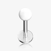 Piercing Labret Monroe Prateado com Bolinha Acrílica Colorida