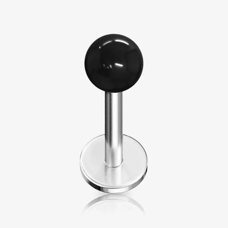 Piercing Labret Monroe Prateado Bolinha Acrílica - Piercings Labret / Monroe