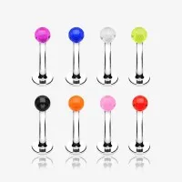 Piercing Labret Monroe Prateado com Bolinha Translúcida