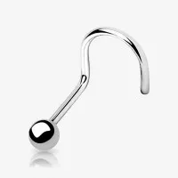 Piercing Nariz U Bolinha em aço cirúrgico prateado