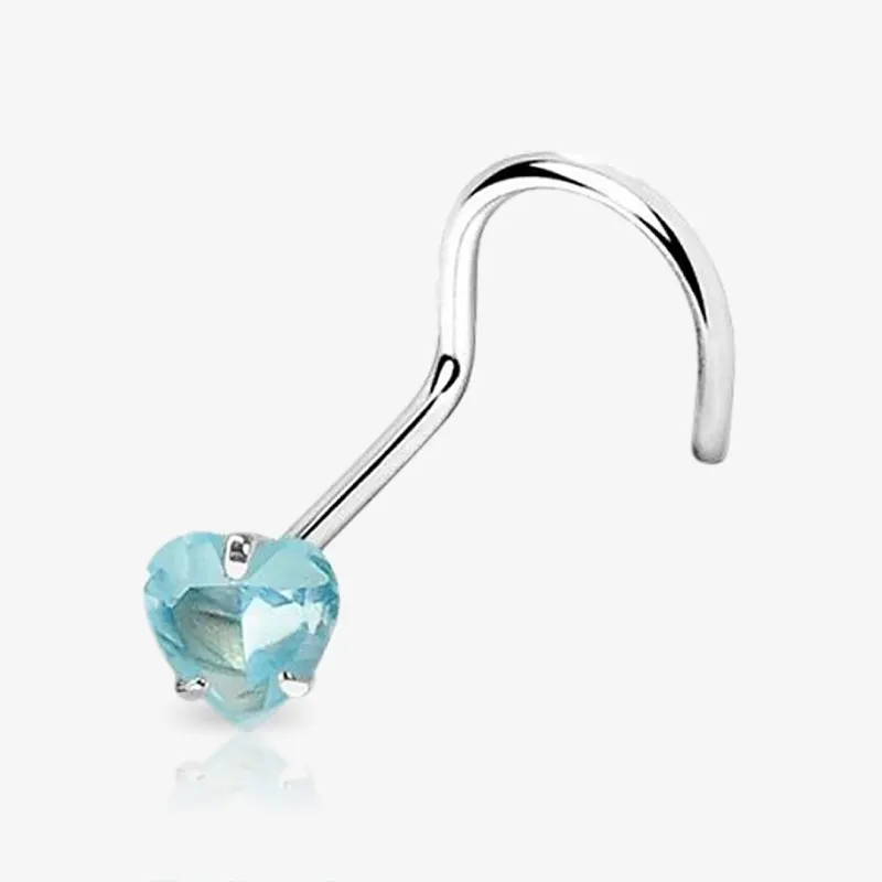 Piercing Nariz U Coração de Zircônia - Piercings de Nariz