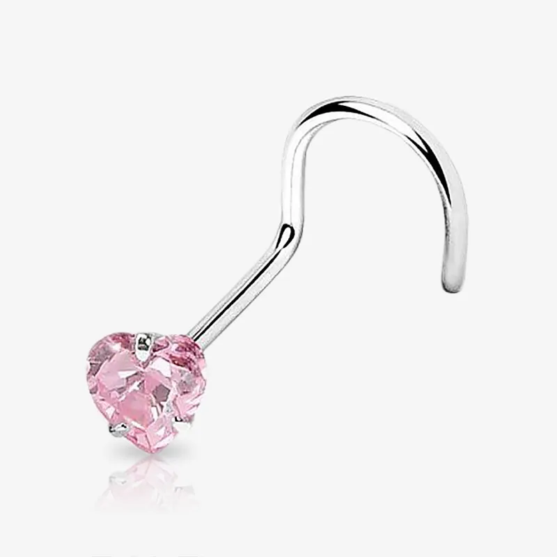 Piercing Nariz U Coração de Zircônia - Piercings de Nariz