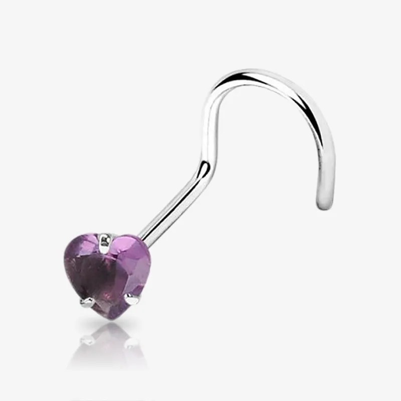 Piercing Nariz U Coração de Zircônia - Piercings de Nariz