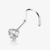 Piercing Nariz U Coração com Zircônia em Várias Cores