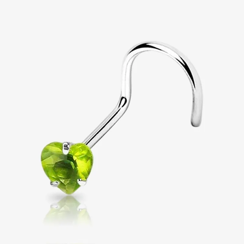 Piercing Nariz U Coração de Zircônia - Piercings de Nariz