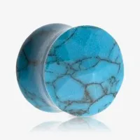 Plug de Pedra Turquesa para Alargador com Estilo Natural