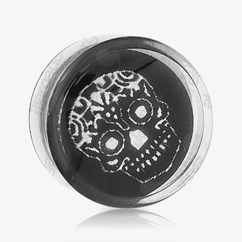 Alargador Plug Acrílico Desenho Caveira - Acrílico